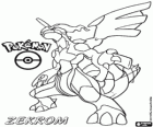 Zekrom, legendary Pokémon, Dragon / Electric. Pokémon White mascot
