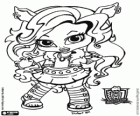 Baby Clawdeen, the little daughter of the werewolf, a character of Baby Monster High