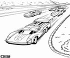 Racing cars at the Hot Wheels circuit