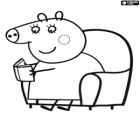 Mummy Pig reading a book. Peppa Pig mother