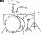 Drum kit or drum set, collection of drums and other percussion musical instruments