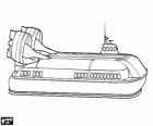 Hovercraft, a vehicle capable of traveling over land, water, mud or ice