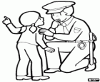 The police helping the children