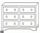 Dresser or chest of drawers, storage furniture with drawers