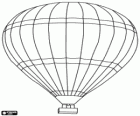 Hot-air balloon with the rectangular basket