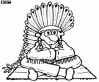 The great Indian Chief sitting with crossed legs and arms