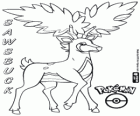 Sawsbuck, the Pokémon deer in summer. Mebukijka in Japanese, the seasonal Pokémon