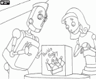 The Copperbottom spouses receives the box for mounting of a baby robot