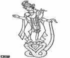 The Hindu God Krishna dancing on the five-headed snake