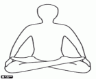 Person meditating in the Lotus position, Padmasana