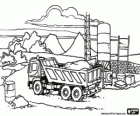 Truck carrying debris from construction work