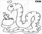 Snakes puzzle. Puzzle of reptiles