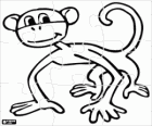 Puzzle of monkey looking with eyes wide open