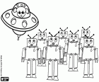 Group of robots under the command of an alien