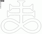 Satanic cross, variation of the alchemical symbol for the sulphur