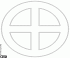 Crossed circle, neopaganism and gnosticism symbol