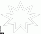 Bahai Star, nine pointed star for the Bahá ' í faith