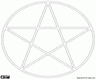 Pentacle, a pentagram within a circle. The symbol for Wicca religion, a five-pointed star