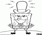 SpongeBob with a big hat on his head