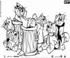 Top Cat and his gang. The six cats are the protagonists of the animated movie Top Cat