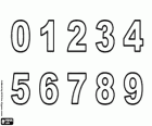 The digits from 0 to 9 for the decimal system