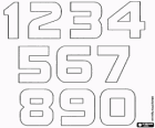 Numbers from one to nine ending with zero