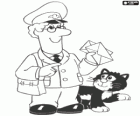 Postman Pat with his cat Jess in the distribution of mail