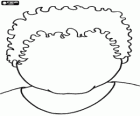 Head with curly hair without a face