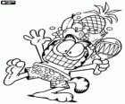 Garfield enjoying a tropical holidays