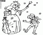 Pinocchio. The fairy transforms a wood puppet into a child