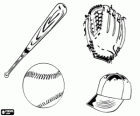 Baseball is played with a bat, a glove and a ball. A baseball cap