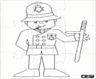 Police puzzle. An agent of British police or bobby puzzle