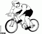 Triathlete on a bicycle. Triathlon races include swimming, cycling and running