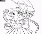 Sailor Moon and Diana the kitten