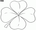 Four leaf clover. Clover infrequent that according to tradition brings good luck to whom find one