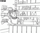 Dilys Price at her grocery store, food shop
