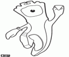 Mandeville, one of the mascots for the London 2012 Olympics with the raised fist as sign of victory