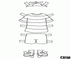 Caillou's clothes for the summer: t-shirt and shorts