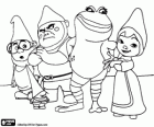 Juliet, Nanette, Tybalt, Paris and a Goon. Characters from Gnomeo and Juliet