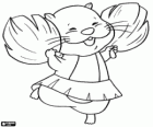 Jilly, the cheerleader hamster from Zhu Zhu Pets with the pom-pons