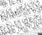 The Smurfs enjoying a day at the beach