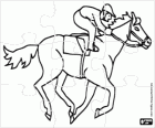 Equestrian sport puzzle. Horse race puzzle