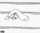 Water sport puzzle. Puzzle of swimmer practicing freestyle