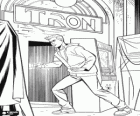 Sam Flynn going into the building of the Tron company