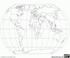 Map of the Earth. Map with the Robinson projection which allows the representation of the whole world