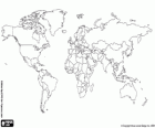Map with the boundaries of the countries of the world