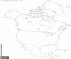 Map of North America. North America comprising the countries of Canada, United States and Mexico