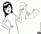 The daughter of Dracula, Mavis with a bat flying. Hotel Transylvania
