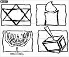 Puzzle of Judaism. Puzzle with symbols of Judaism