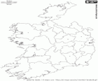 Map of the Republic of Ireland. Country that occupies the island of Ireland also with North Ireland in the Atlantic Ocean